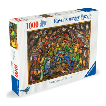 Rainbow of Birds 1000 piece jigsaw puzzle by Ravensburger, alternate view