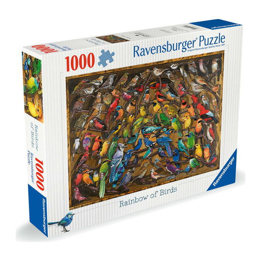 Rainbow of Birds 1000 piece jigsaw puzzle by Ravensburger, alternate view