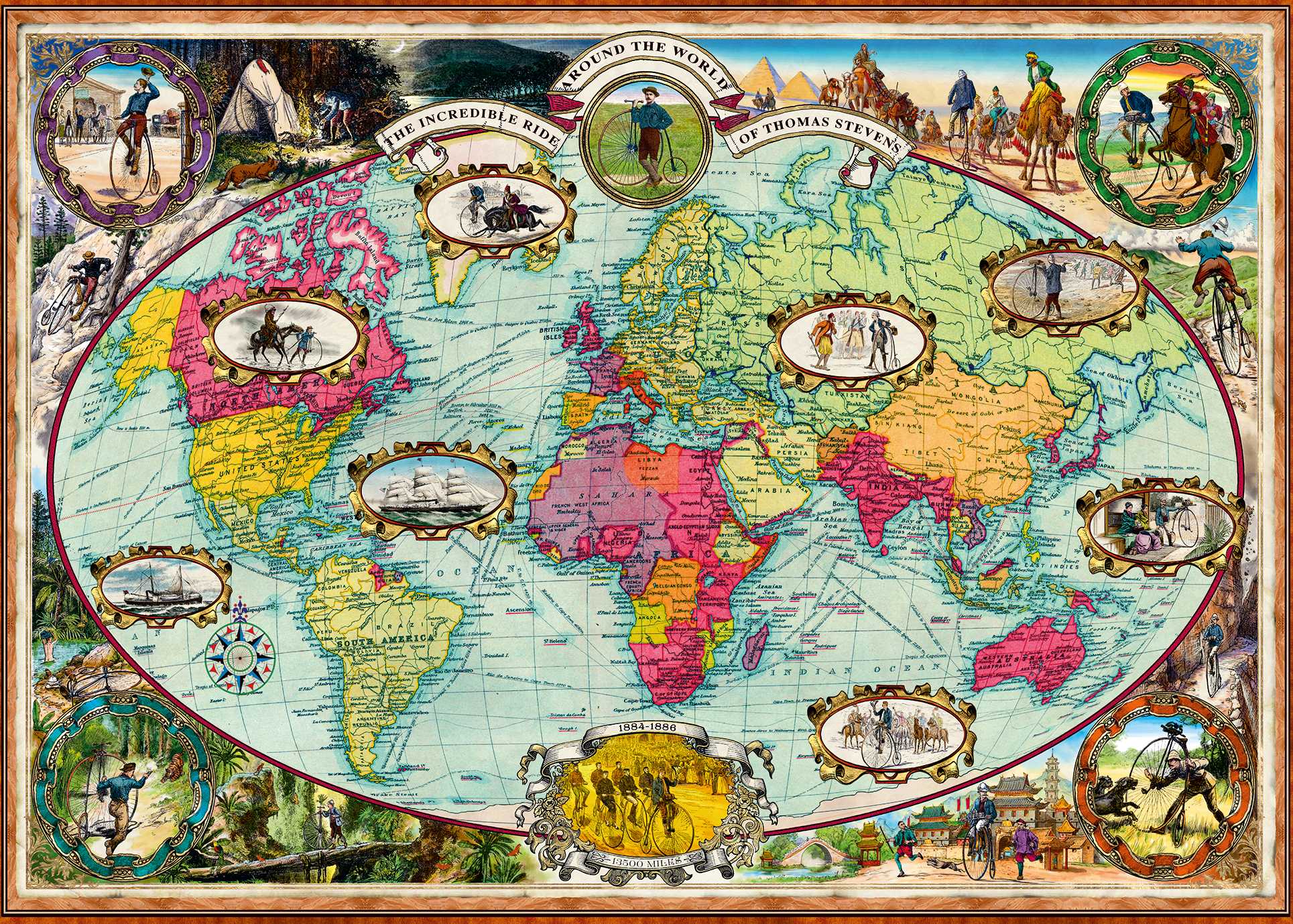 Around The World By Bike - 1000 piece - Ravensburger