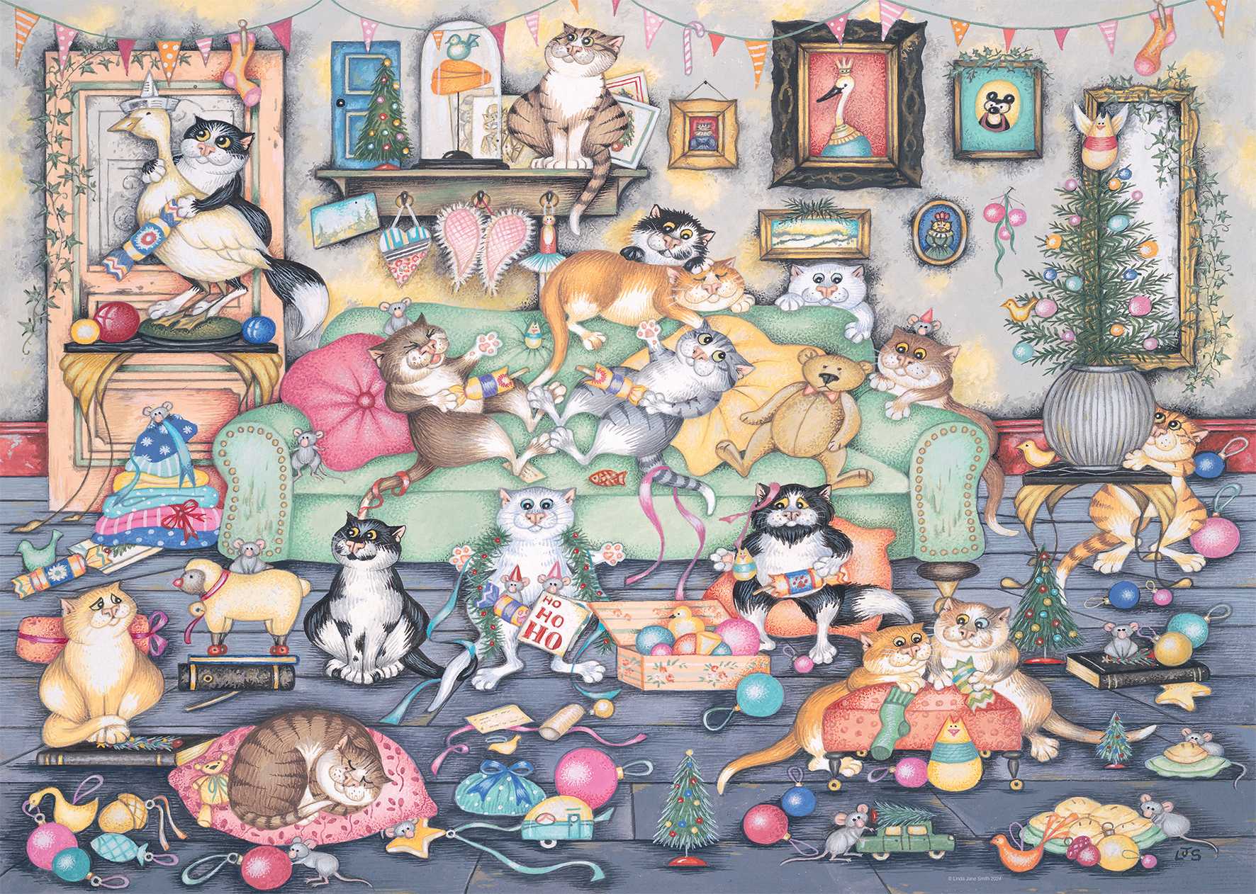 Crazy Cats Christmas Crackers - 1000 piece - Ravensburger
