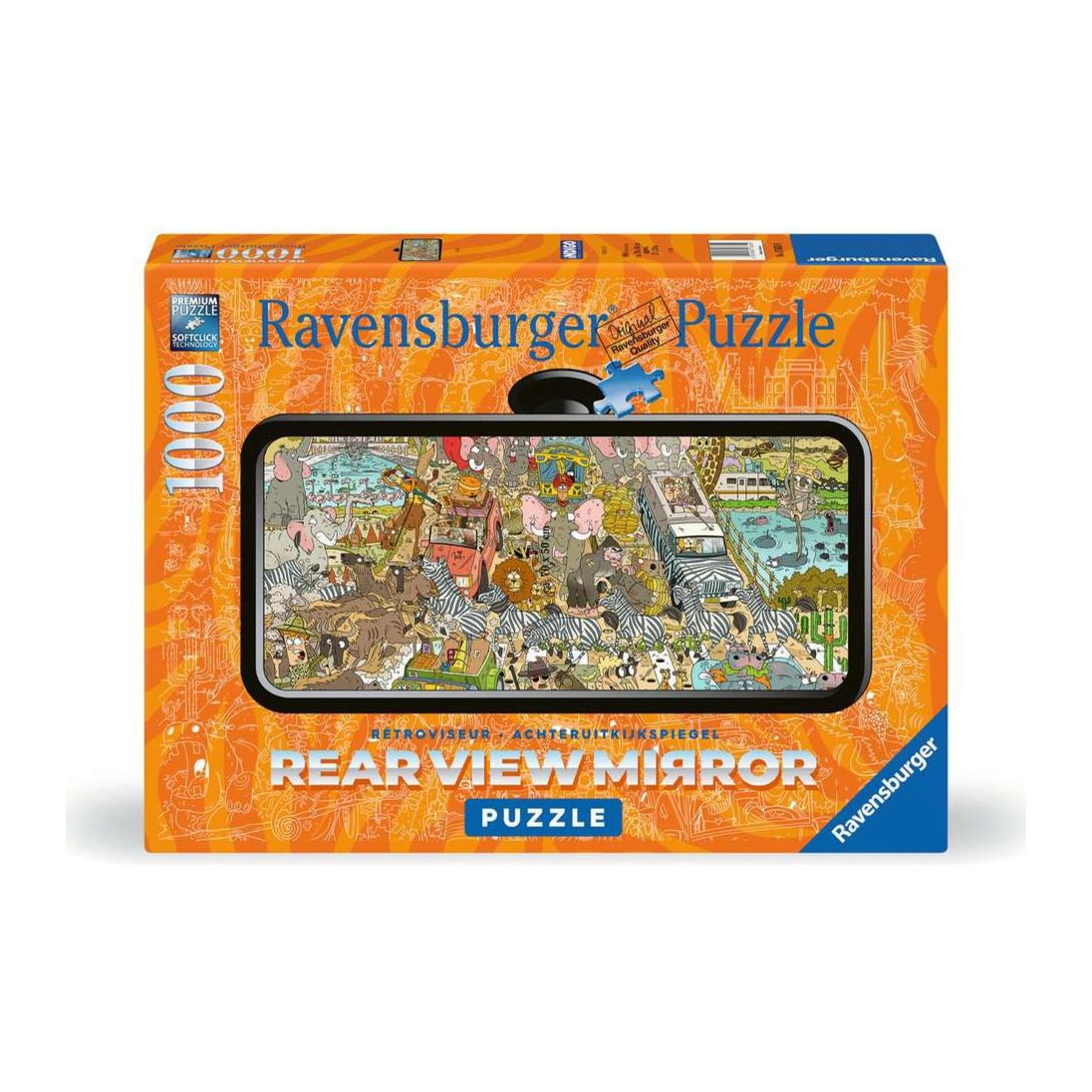 Rearview Mirror Safari 1000 piece jigsaw puzzle by Ravensburger