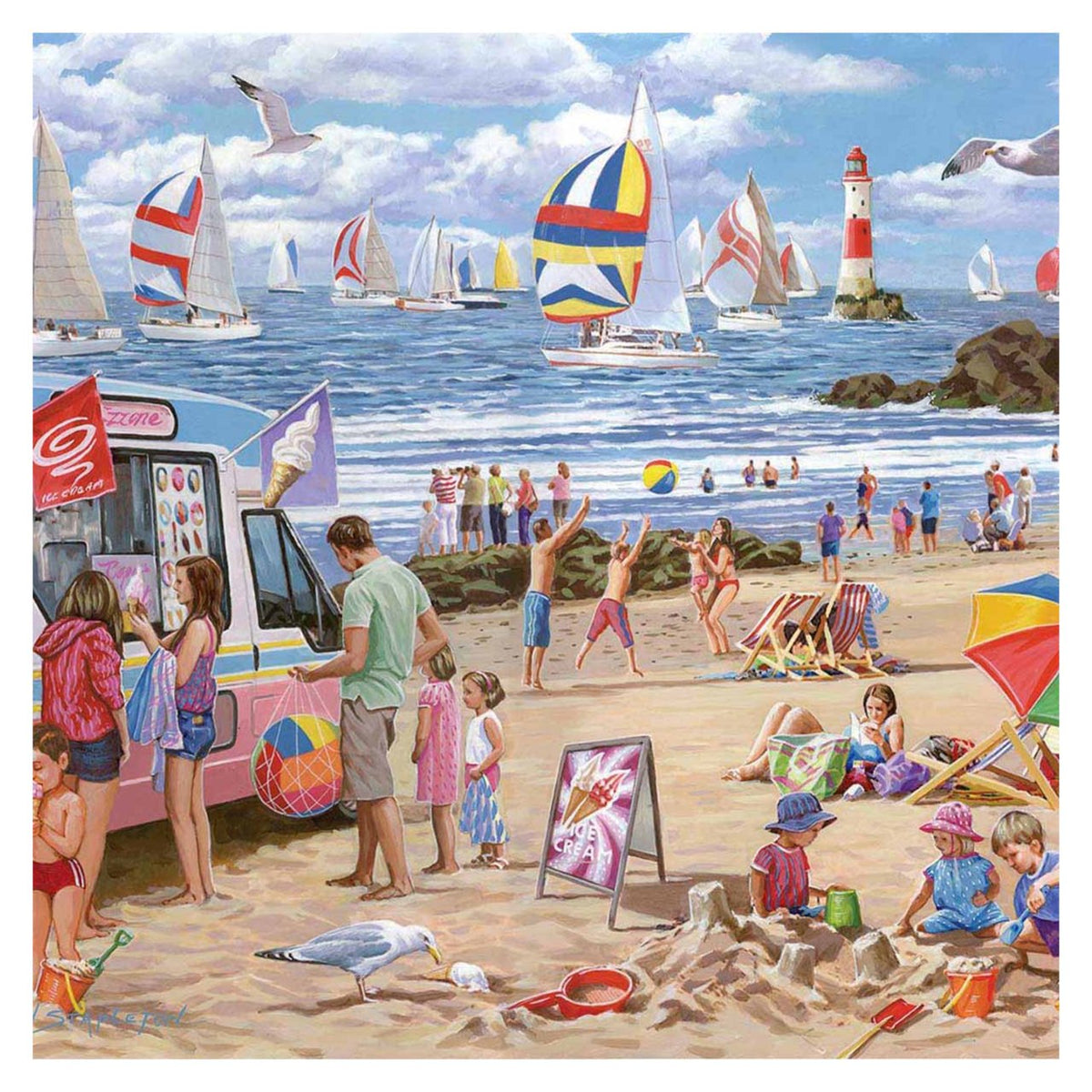 Regatta Day 500 large piece jigsaw puzzle by House of Puzzles, alternate view