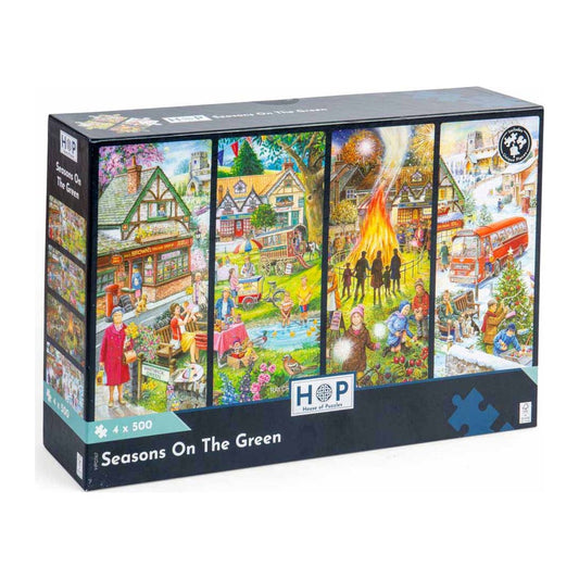 Seasons on the Green 4 x 500 piece jigsaw puzzles by House of Puzzles