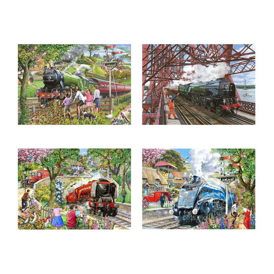 Steaming Along 4 x 500 piece jigsaw puzzles by House of Puzzles, alternate view