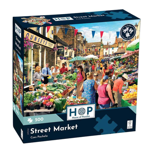Street Market 500 piece jigsaw puzzle by House of Puzzles