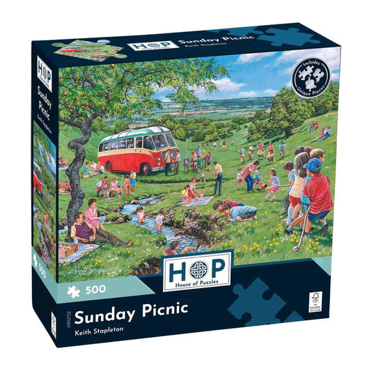 Sunday Picnic 500 piece jigsaw puzzle by House of Puzzles