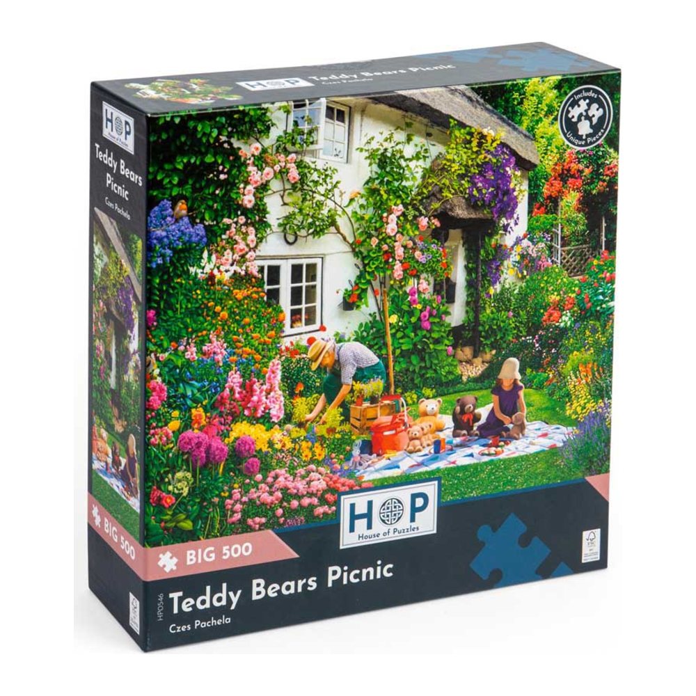 Teddy Bears Picnic 500 large piece jigsaw puzzle by House of Puzzles