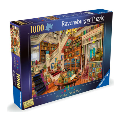 The Fantasy Bookshop 1000 piece jigsaw puzzle by Ravensburger, alternate view