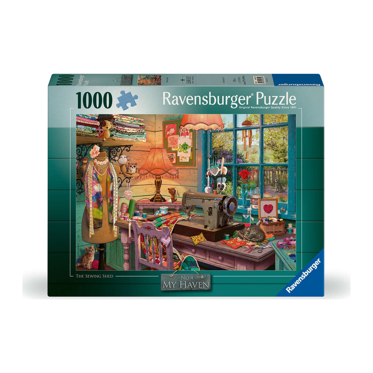 My Haven No. 2: The Sewing Shed 1000 piece jigsaw puzzle by Ravensburger