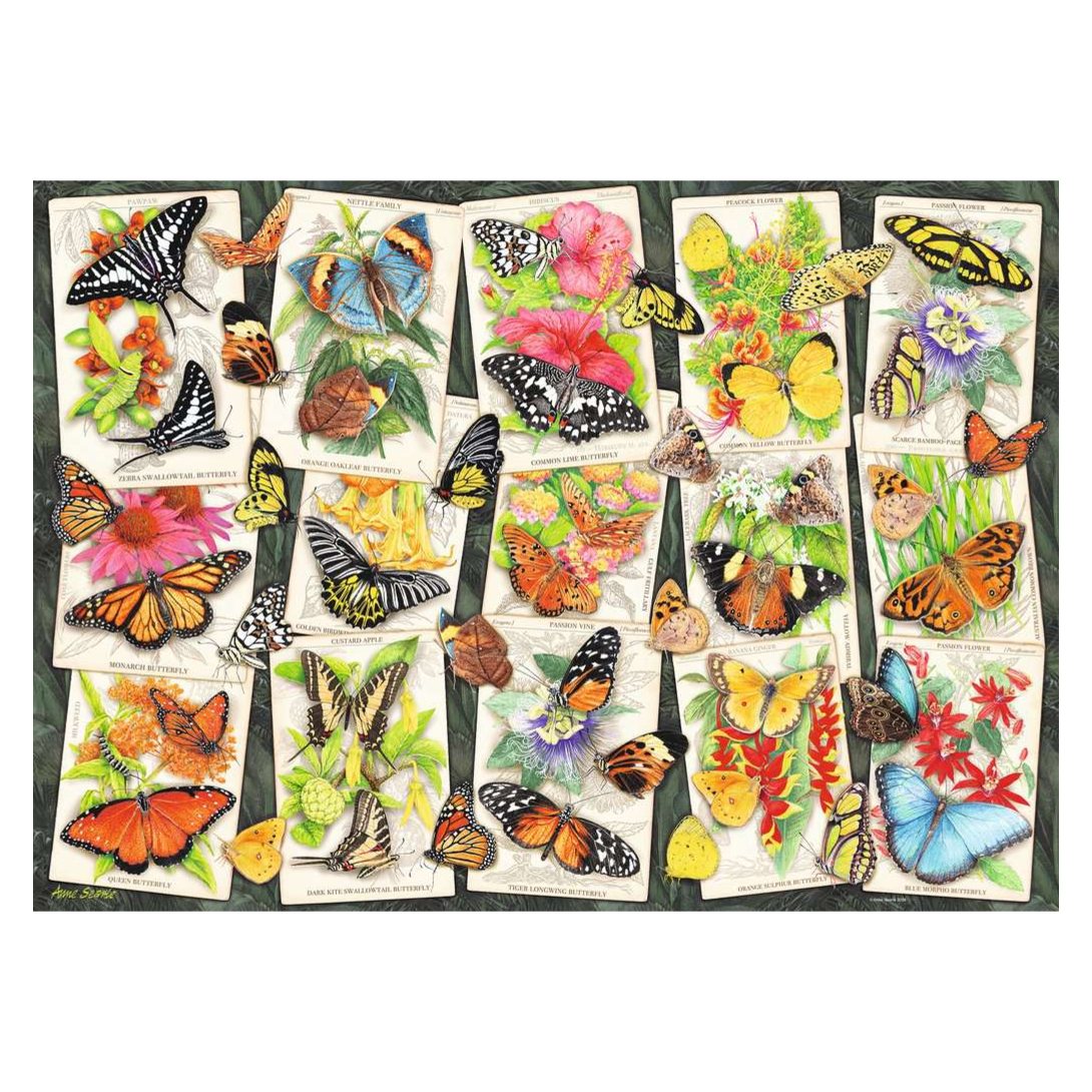 Tropical Butterflies 1000 piece jigsaw puzzle by Ravensburger, alternate view