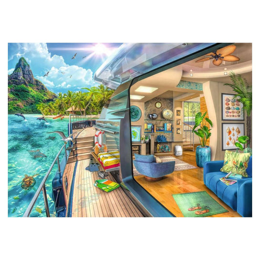 Tropical Island Charter 1000 piece jigsaw puzzle by Ravensburger, alternate view